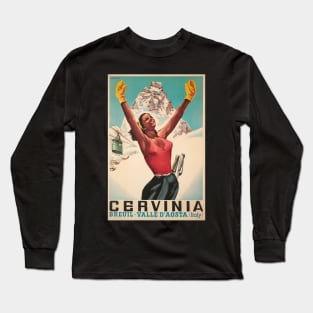 Cervinia, Breuil - Valle d'Aosta ,Italy, Ski Poster Long Sleeve T-Shirt